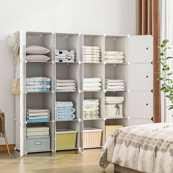 Simple Wardrobe Partition System Organizer Bedroom Closet Clothes Storage Cube Door.