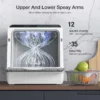 Portable Countertop Dishwashers Compact Dishwashers with 5 L Built-in Water Tank & Inlet Hose 5 Washing Programs