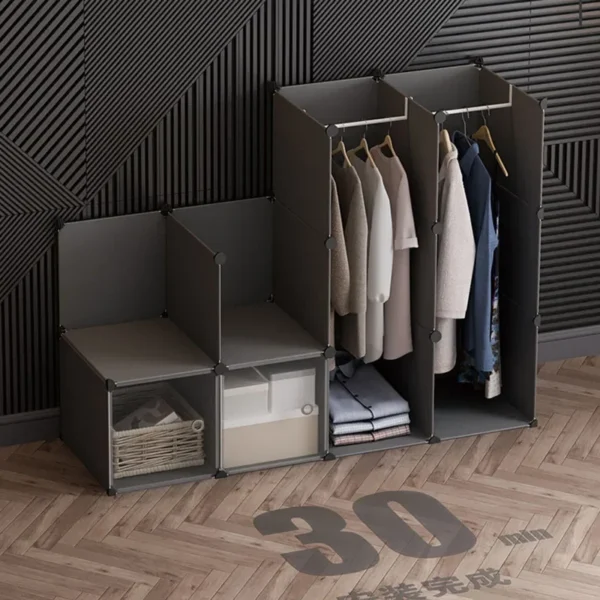 Simple Wardrobe Partition System Organizer Bedroom Closet Clothes Storage Cube Door. - Image 4