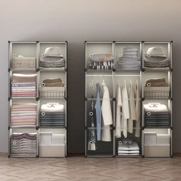 Simple Wardrobe Partition System Organizer Bedroom Closet Clothes Storage Cube Door. - Image 2