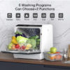 Portable Countertop Dishwashers Compact Dishwashers with 5 L Built-in Water Tank & Inlet Hose 5 Washing Programs