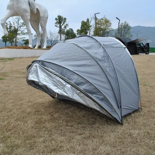Portable Garage with Windproof Waterproof Tent & Tool Cover - Durable Outdoor Storage Solution - Heavy Duty Motorcycle and Bicycle Storage Shed, Waterproof Outdoor Motorcycle Cover - Image 5
