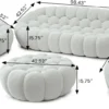 Bubble Curved Sofa Couch – 3D Honeycomb Upholstered Mesh Sofa for Modern Living Room - Lazy Floor Sofa