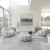 Bubble Curved Sofa Couch – 3D Honeycomb Upholstered Mesh Sofa for Modern Living Room - Lazy Floor Sofa