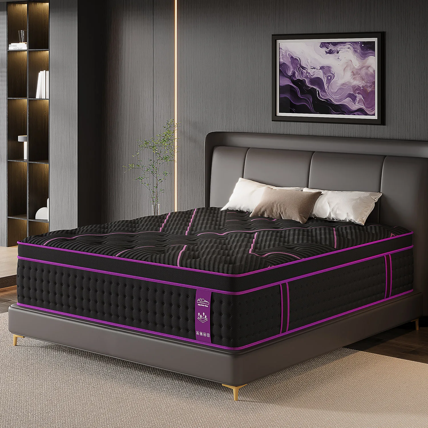 12/14 Inch Hybrid Gel Memory Foam Mattress with Pocket Springs – Medium Firm Motion Isolation Bed in a Box - Image 2